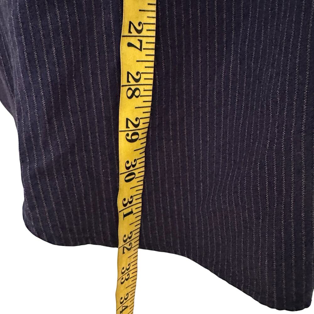 Claiborne Men Long Sleeve Navy Blue Pinstripe Button Front Shirt Size 2XLT - Picture 4 of 8